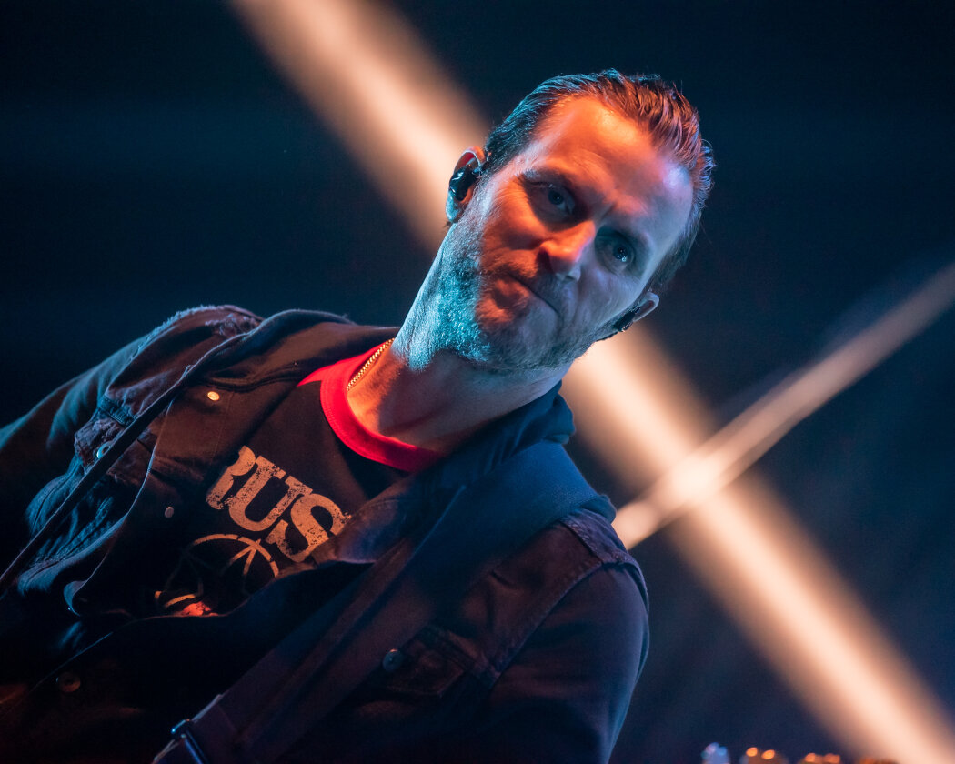 Myles Kennedy, Mark Tremonti, Brian Marshall und Scott Phillips auf Stippvisite in Deutschland. – Alter Bridge.