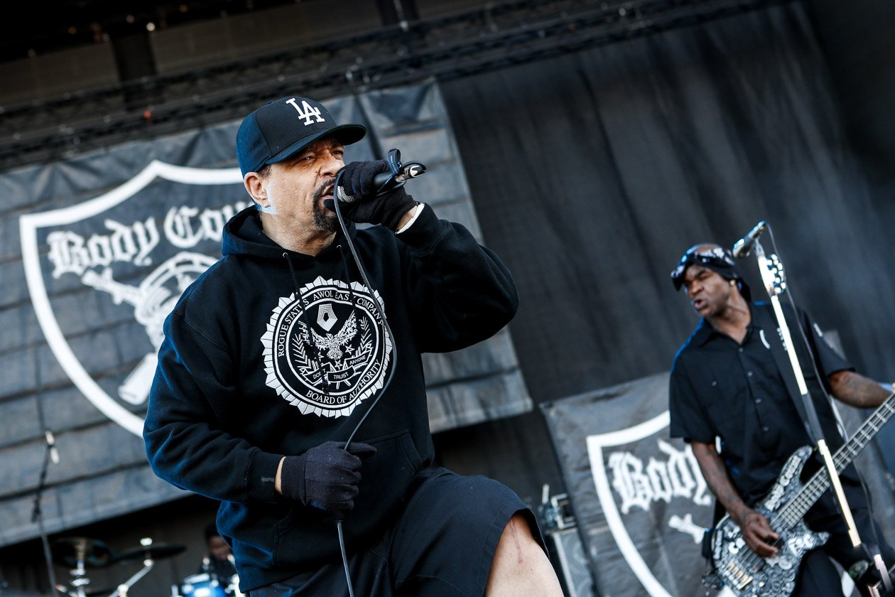 Gern gesehene Gäste am Ring: Ice-Ts Hardcore/Metal-Gang. – Body Count.