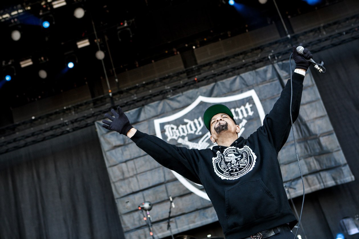 Gern gesehene Gäste am Ring: Ice-Ts Hardcore/Metal-Gang. – Body Count.