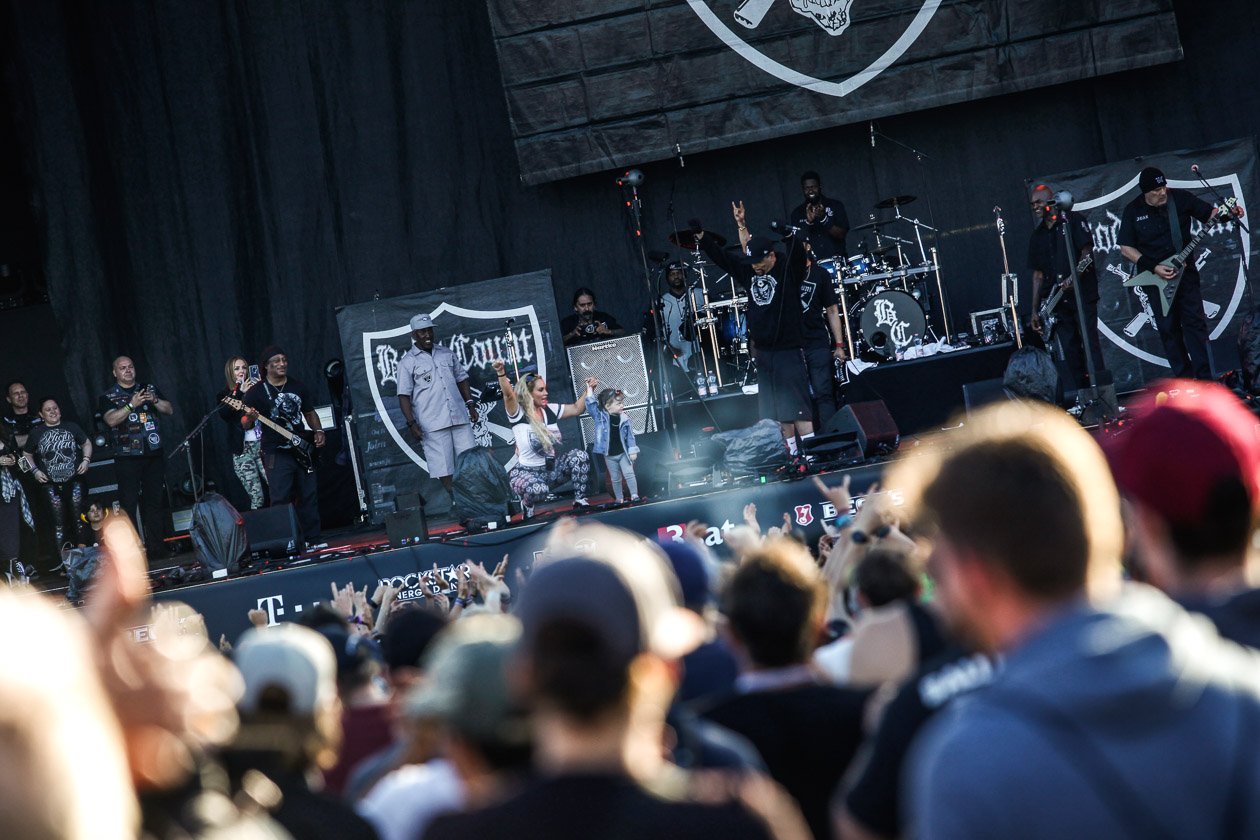 Gern gesehene Gäste am Ring: Ice-Ts Hardcore/Metal-Gang. – Body Count.