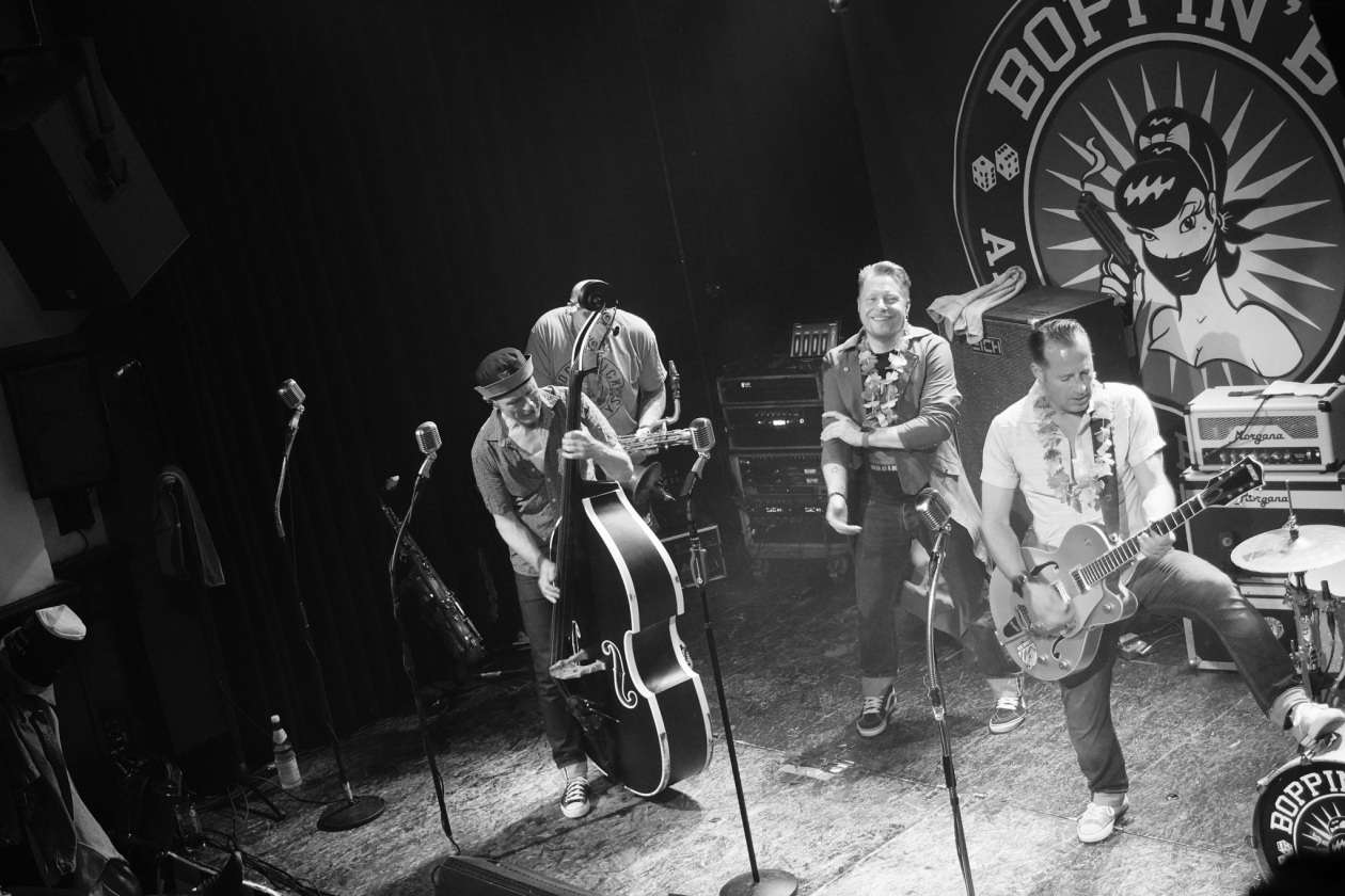 Viel Spielfreude und Energie: die R'n'R/Rockabilly-Institution aus Aschaffenburg. – Boppin' B.