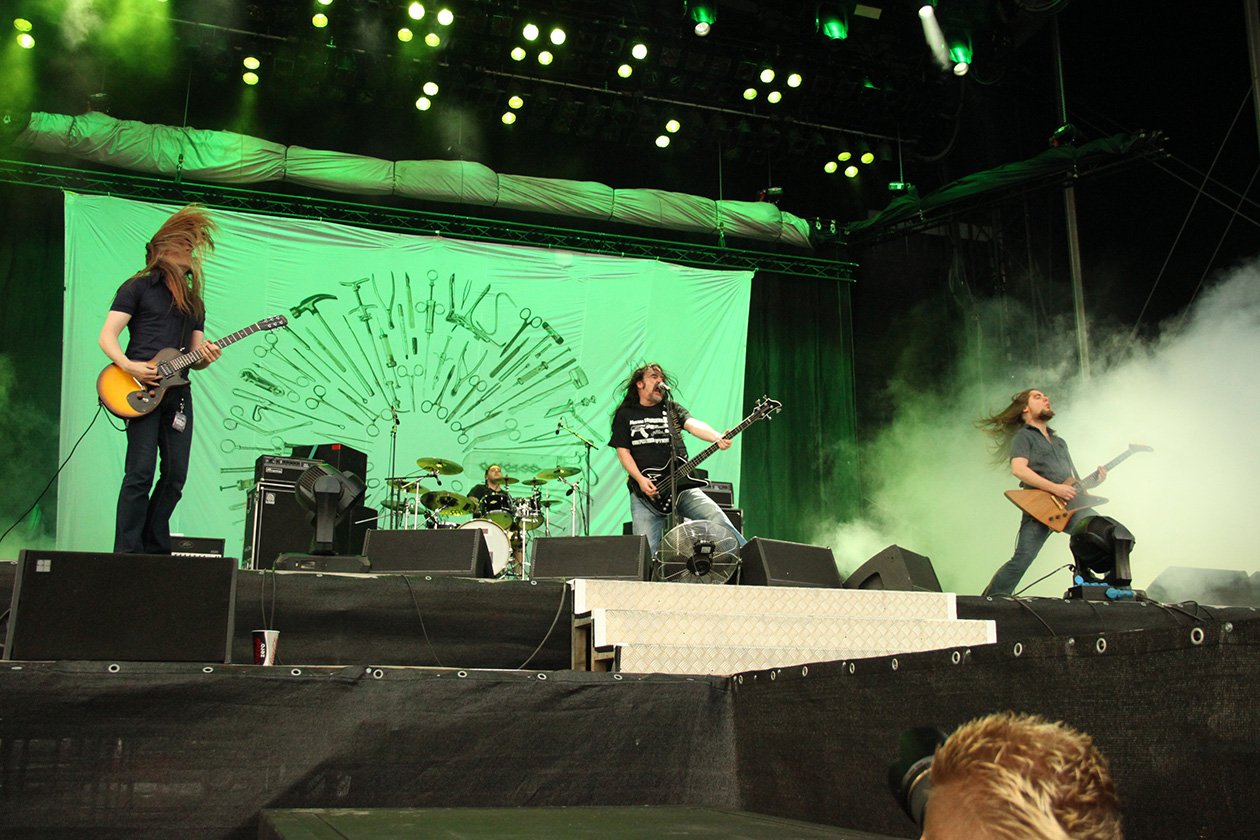 Jeff Walker und Co. hatten gute Laune - und einen guten Sound. – Carcass.