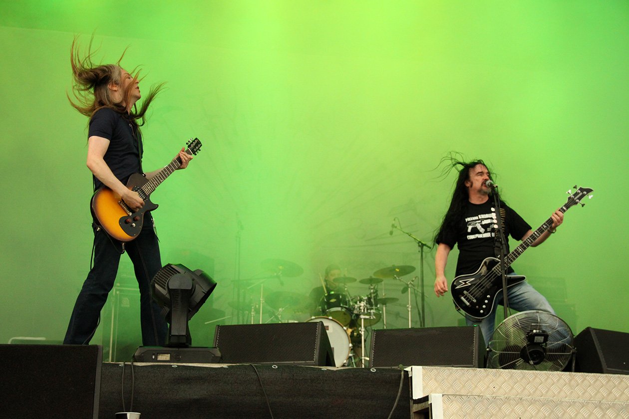 Jeff Walker und Co. hatten gute Laune - und einen guten Sound. – Carcass.
