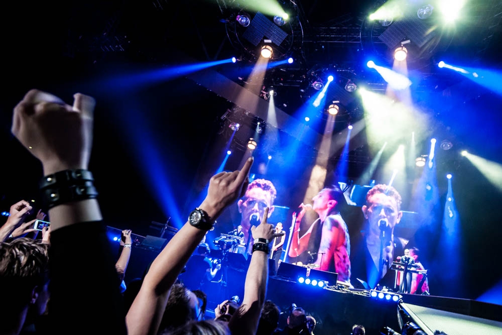 Martin Gore, Dave Gahan und Andy Fletcher spielten gleich zwei Mal in der Esprit Arena. – Depeche Mode.
