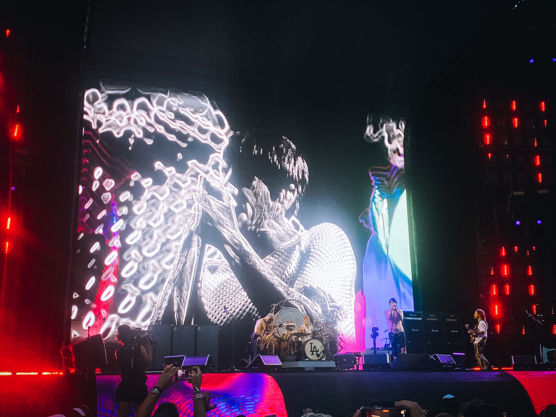Die Red Hot Chili Peppers auf Europatour. Support:Iggy Pop und The Mars Volta. – Red Hot Chili Peppers.