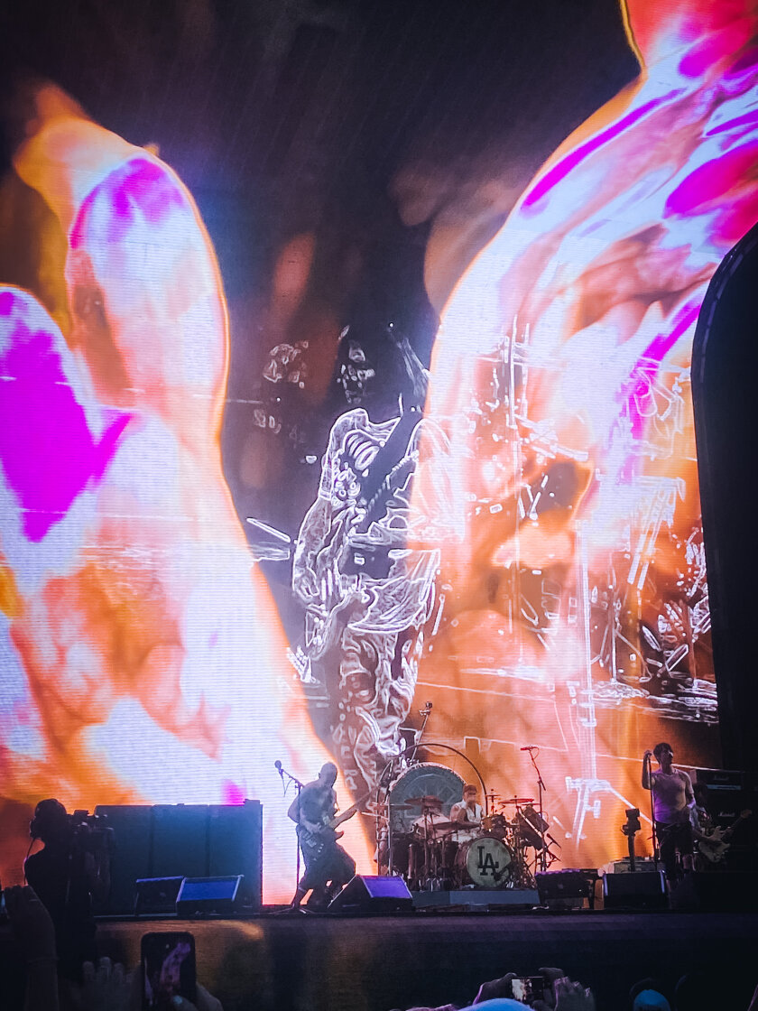 Die Red Hot Chili Peppers auf Europatour. Support:Iggy Pop und The Mars Volta. – Red Hot Chili Peppers.