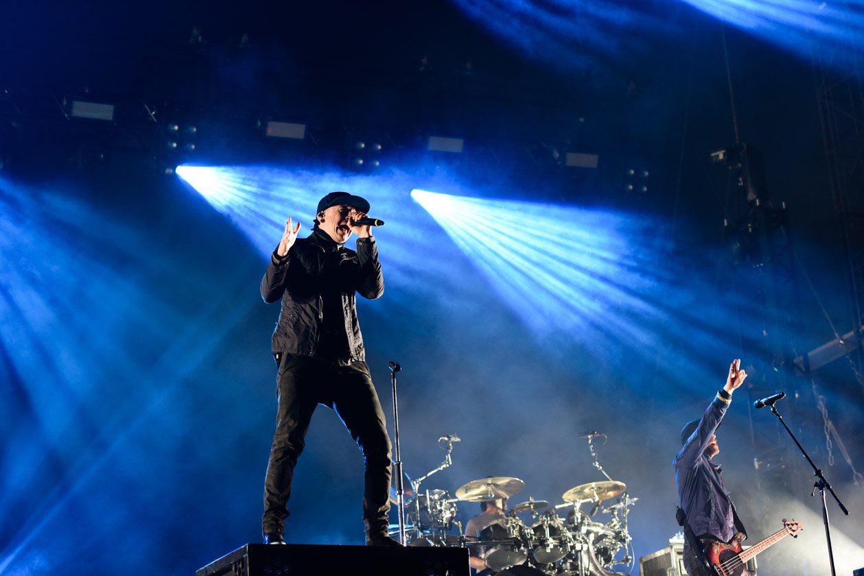 Am letzten Festivaltag gaben noch mal alle Gas: vor und auf den Bühnen. – Linkin Park.