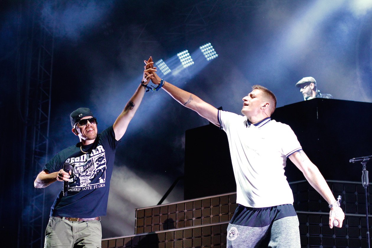 Ferropolis im Sternzeichen des Hip Hop! – Eizi Eiz und Gzuz haben Spaß.