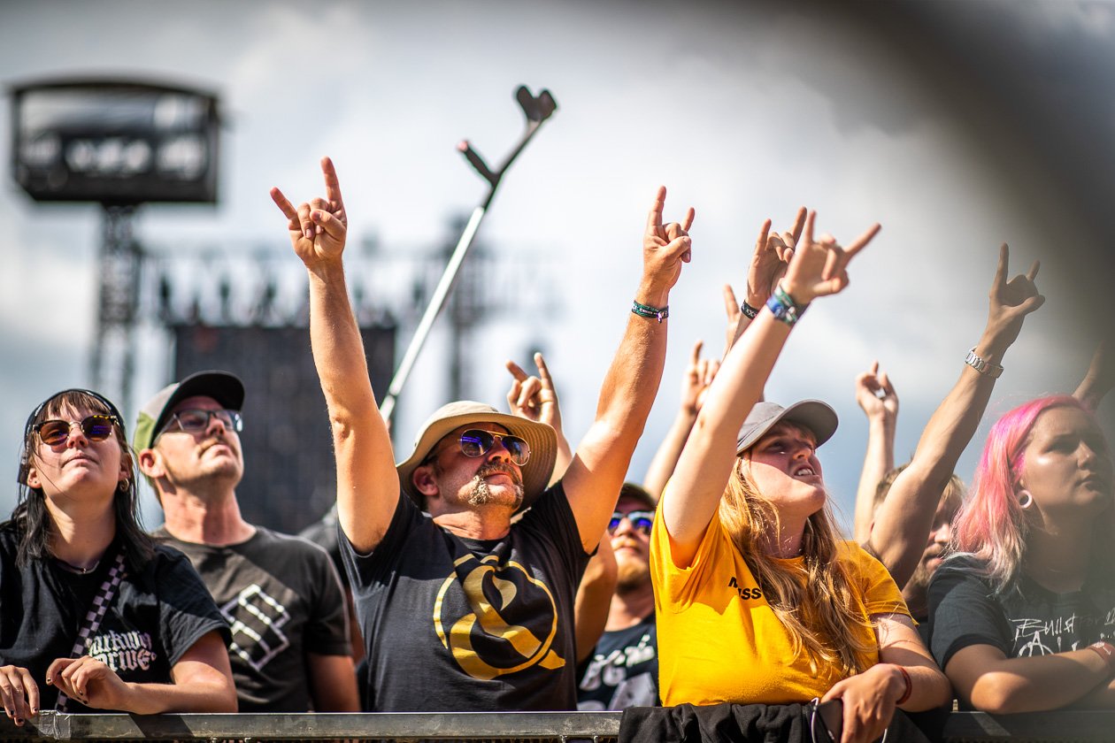 30 Jahre Metöööl: Sabaton, Airbourne, Opeth, Within Temptation,Hammerfall, Body Count, Anthrax u.v.a. feiern mit. – Vor der Bühne.