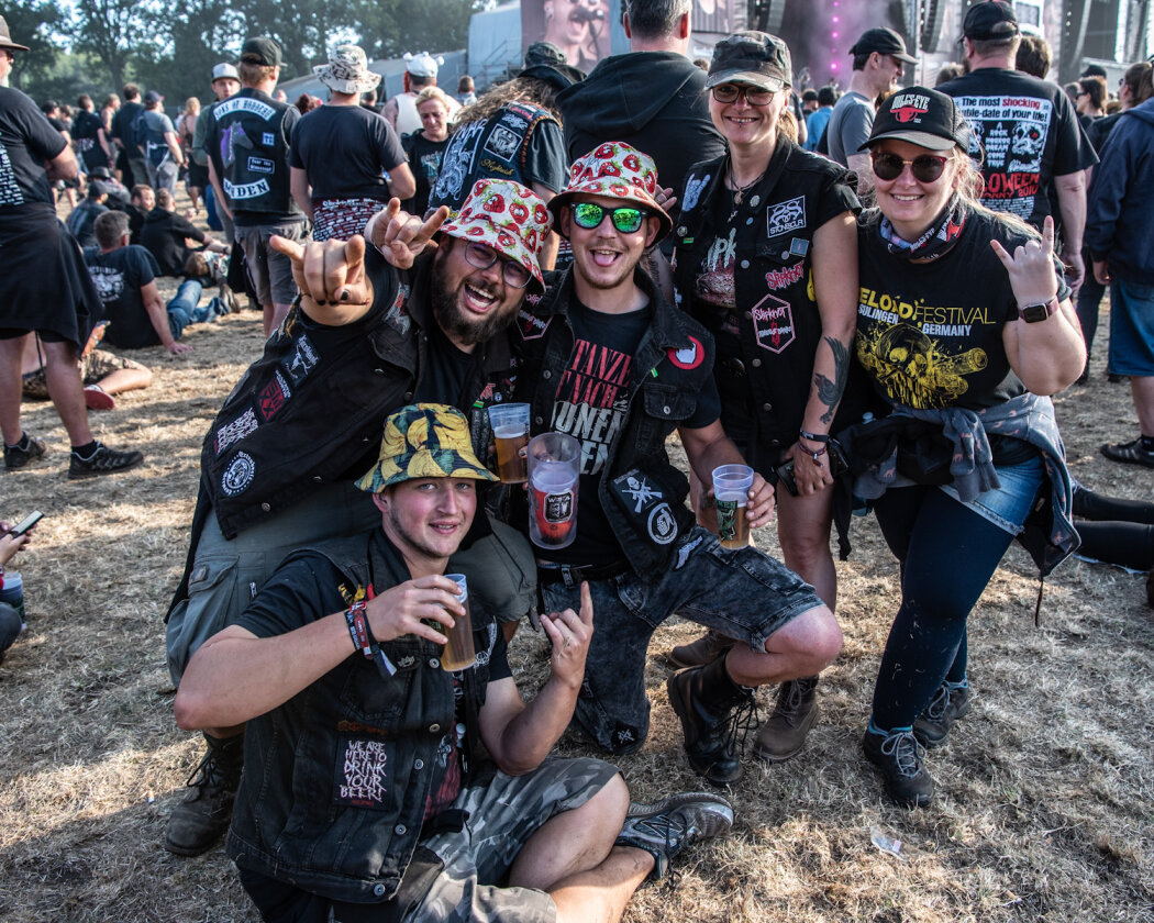 Keine Gnade auch am Wochenende: Slipknot, In Extremo, Clutch, Lacuna Coil, Behemoth live. – Gruppenfoto