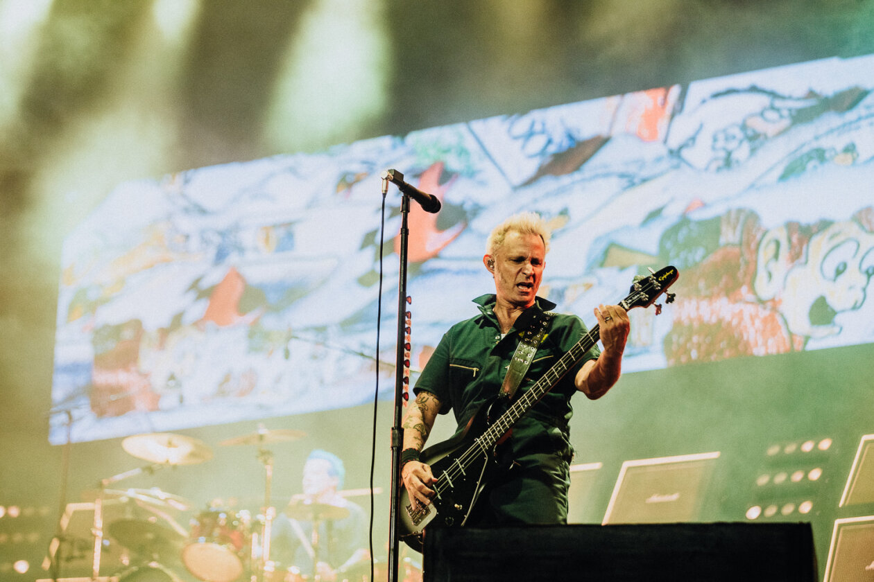 Green Day – Headliner am Samstag: Wenn sich Billie Armstrong und Band ankündigen, ist es vor der Hauptbühne brechend voll. – Mike Dirnt.
