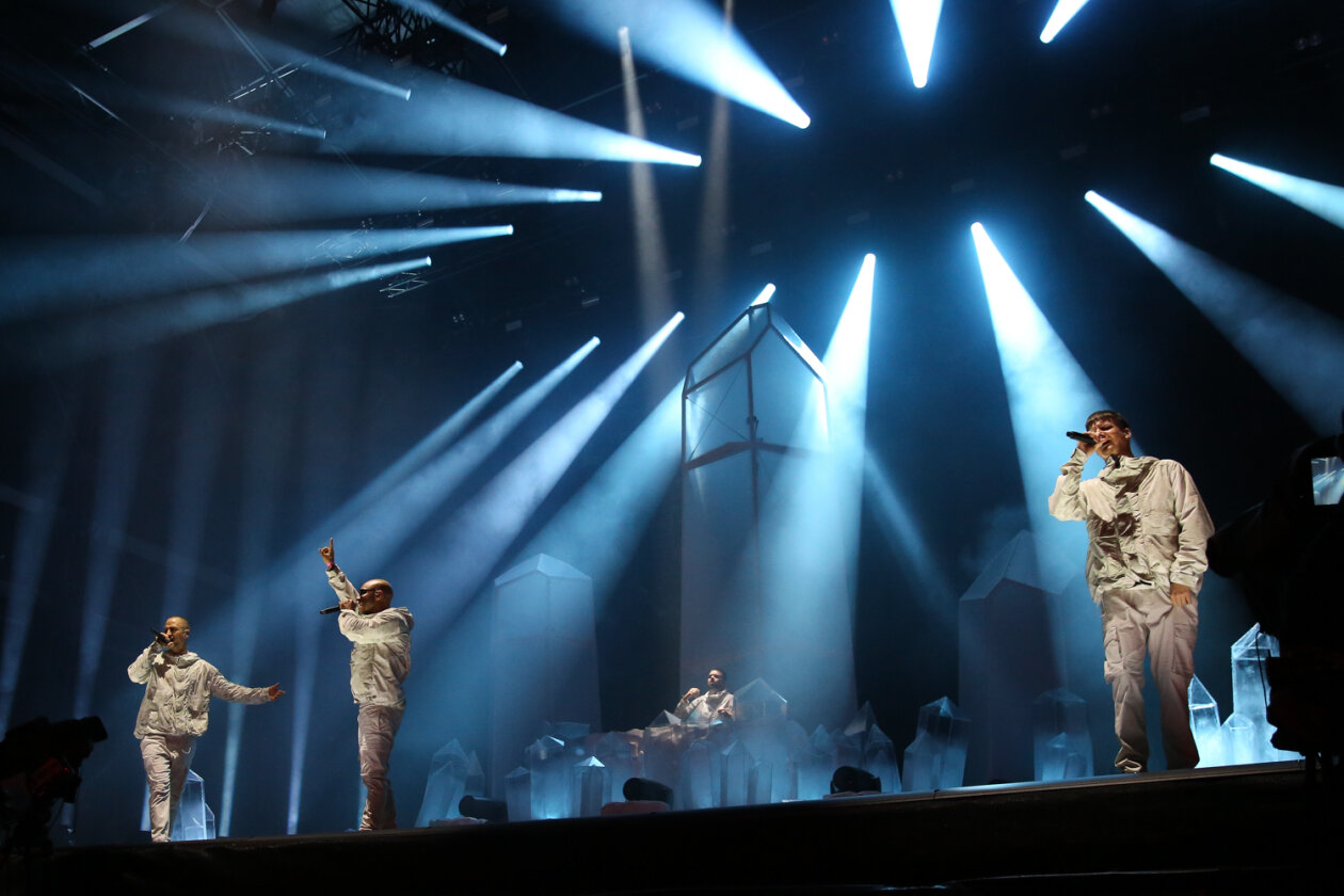 Die Berliner spielten quasi eine Releaseshow und waren für viele das Highlight am Festivalsamstag. – K.I.Z.