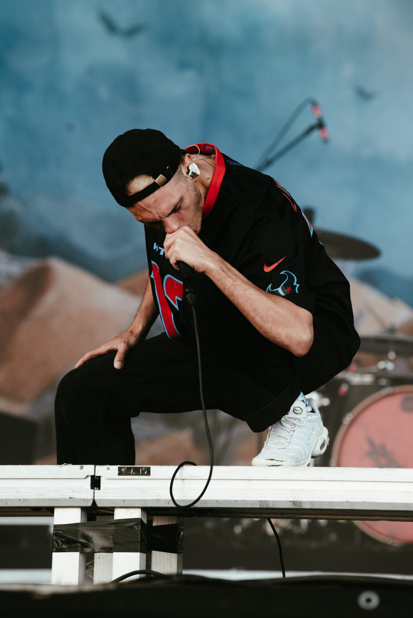 Landmvrks – Die französischen Metalcore-Durchstarter lieferten auf dem Acker ab. – Florent Salfati.
