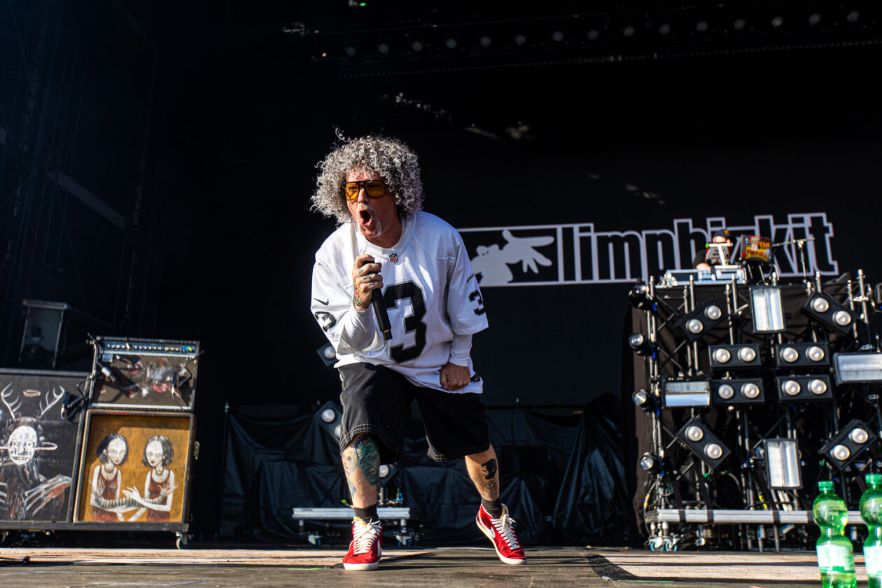 Kamen beim Publikum gut an: Fred Durst, Wes Borland und Band. – Limp Bizkit.