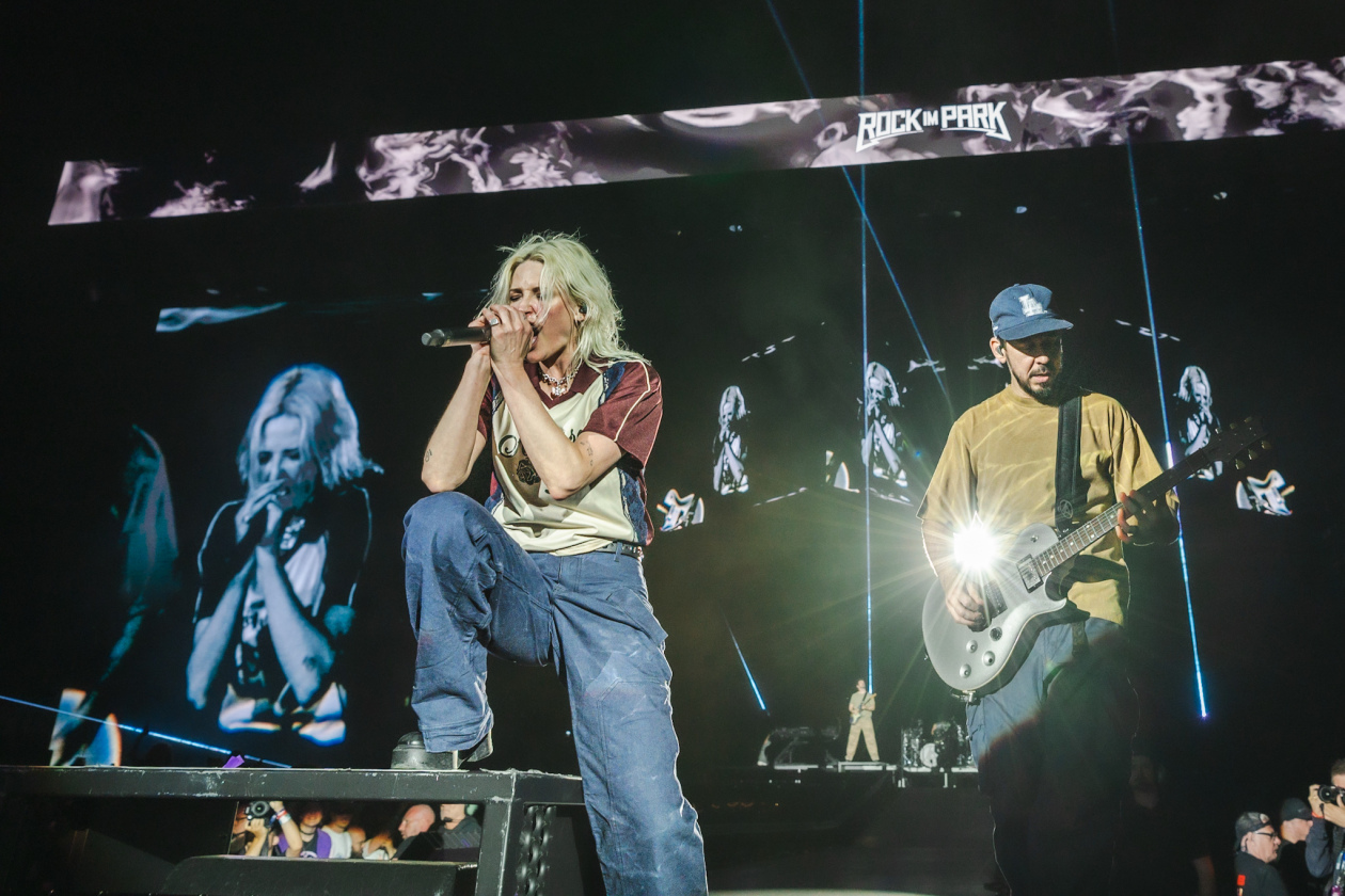 Linkin Park – Spagat zwischen Vergangenheit und Gegenwart: Mike Shinoda, Emily Armstrong und Band. – Emily Armstrong und Mike Shinoda.