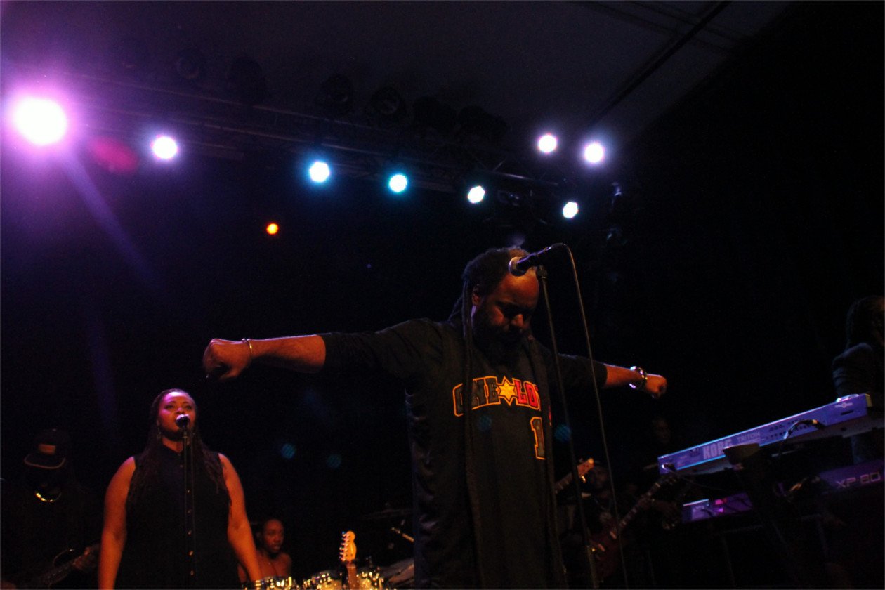 Die Morgan-Family in bester Stimmung im Schwabenland. – Morgan Heritage.