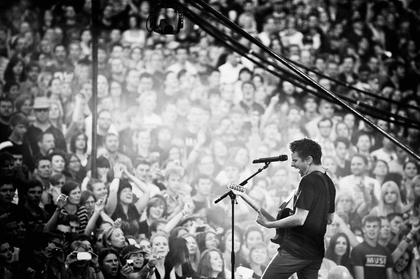 Matthew Bellamy und Kollegen auf der Freilichtbühne. – Muse.