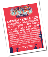 Lollapalooza: Mit Radiohead&comma; Kings Of Leon&comma; Major Lazer