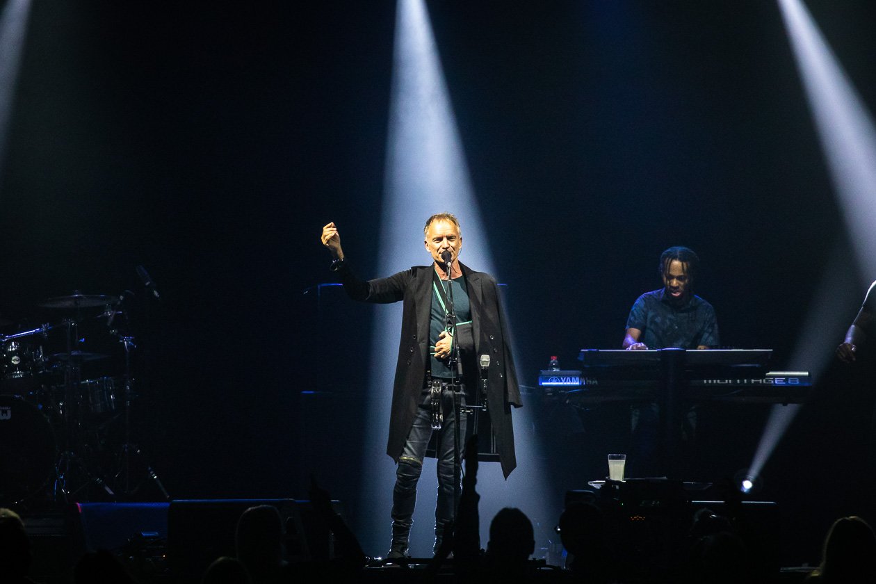 Der The Police-Star mit Blessuren in der Hauptstadt. – Sting.