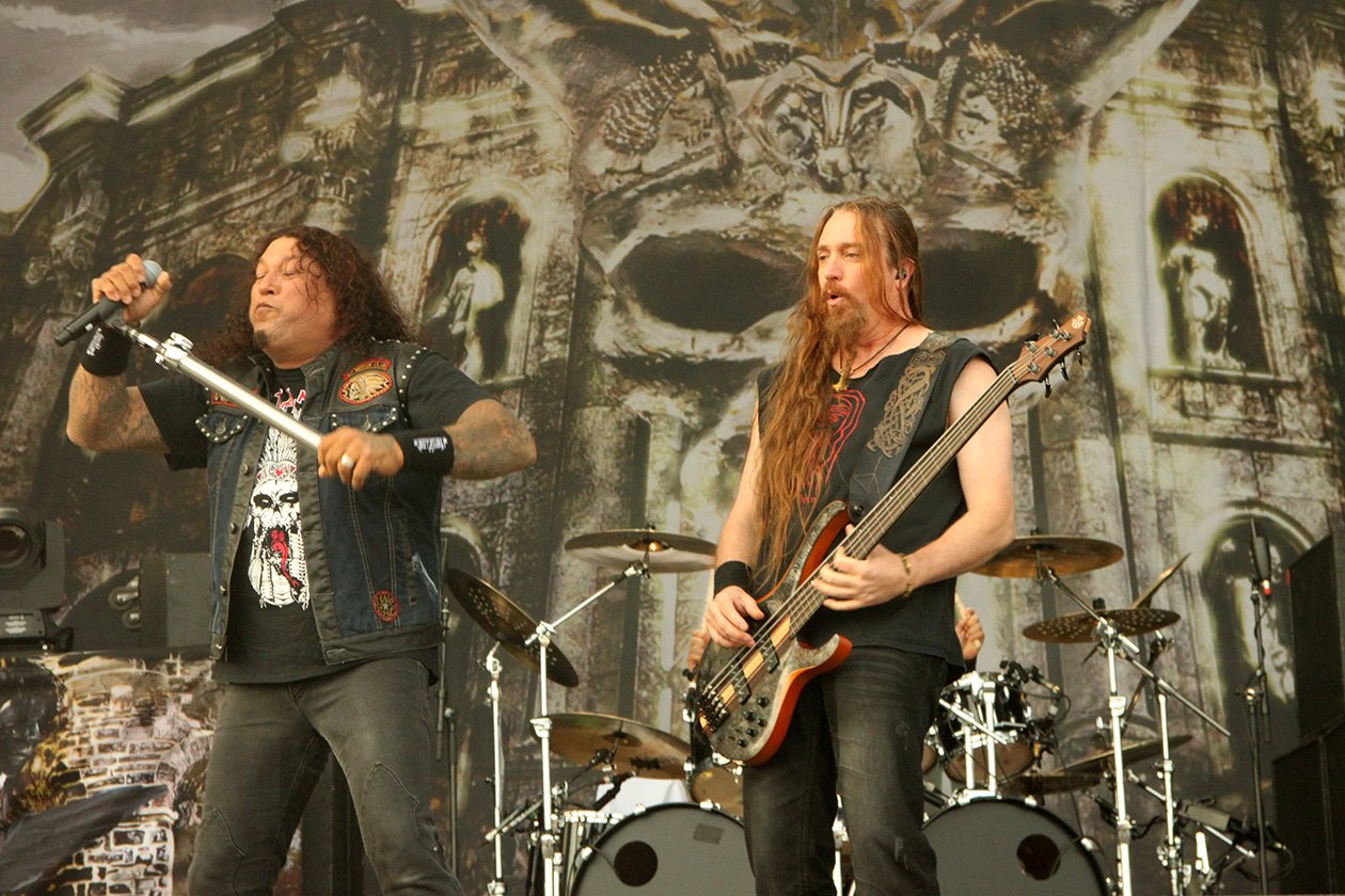Der souveräne Co-Headliner - bei der Rhythmustruppe und dem Riffing auch kein Wunder. – Testament.