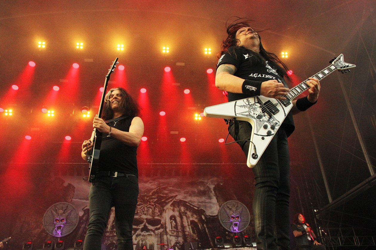 Der souveräne Co-Headliner - bei der Rhythmustruppe und dem Riffing auch kein Wunder. – Testament.