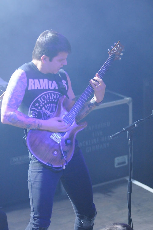The Dillinger Escape Plan – Im Mascotte zeigten die Amis keine Gnade. – Gitarrero Jeff Tuttle.
