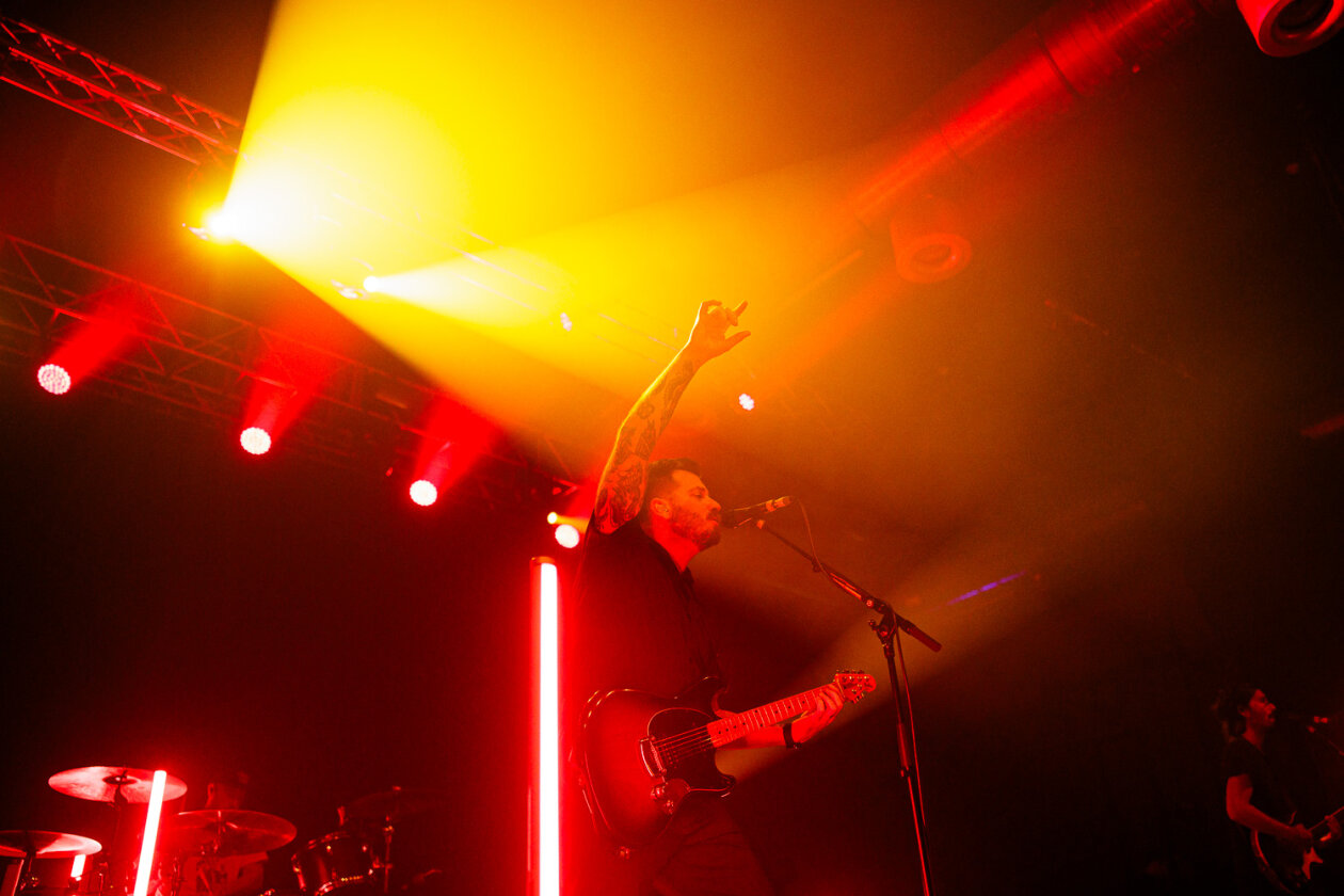 Live in der Hauptstadt: die Post-Hardcore-Größen um Dustin Kensrue. – Thrice.