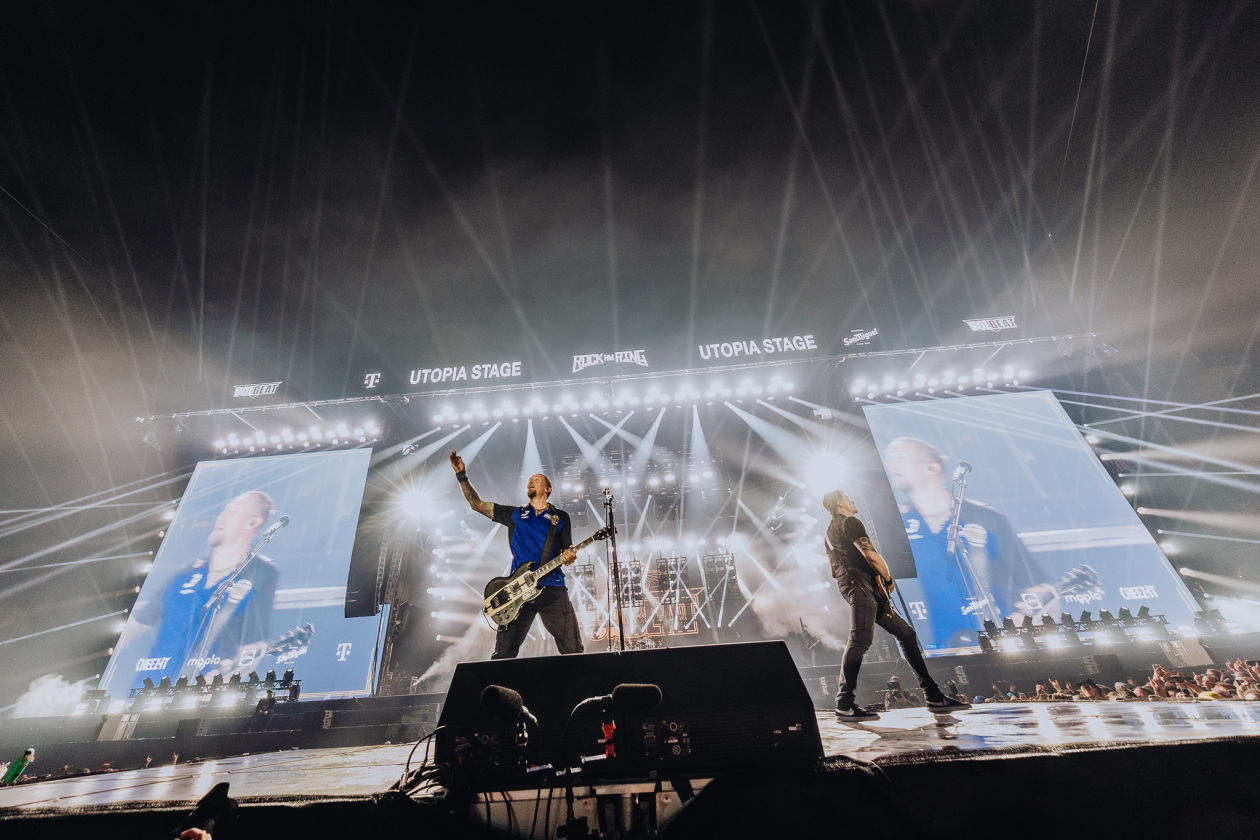 Headliner am Samstag: Die Dänen um Michael Poulsen. – Volbeat.