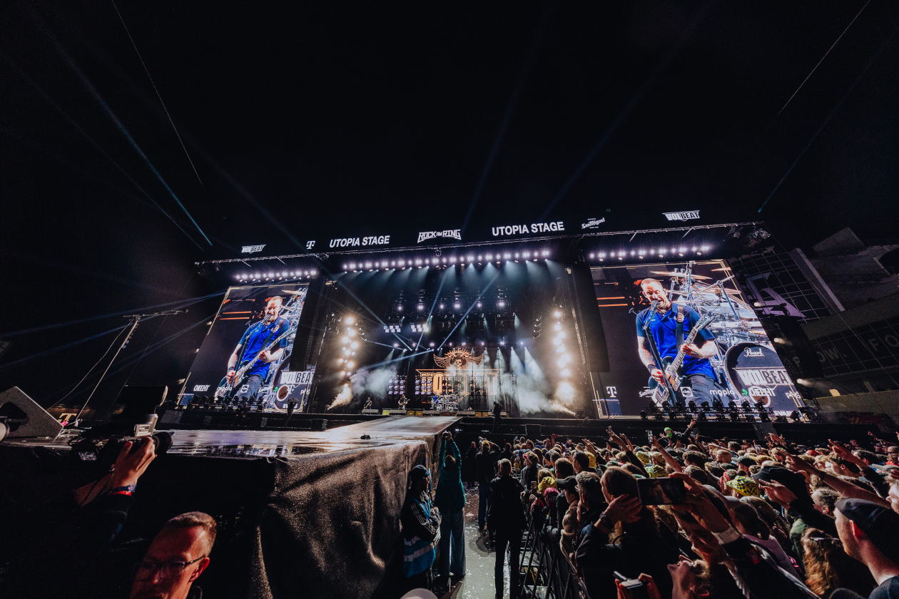 Headliner am Samstag: Die Dänen um Michael Poulsen. – Volbeat.