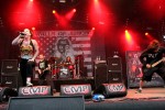 Vor Frontförsterin Candace Kucsulain muss man inzwischen Angst haben!, Walls Of Jericho auf dem Summer Breeze 2009 | © laut.de (Fotograf: Michael Edele)