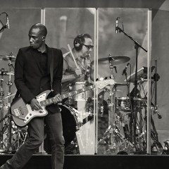 Live on stage.