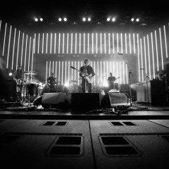On stage.